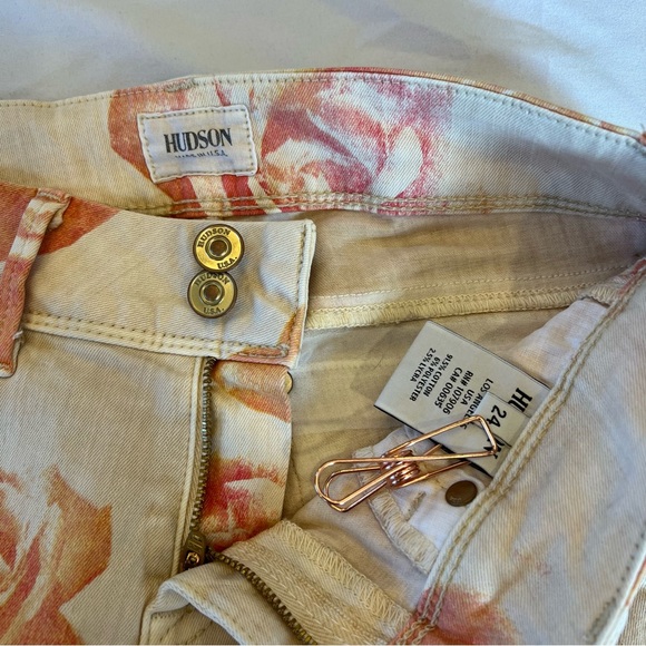 Hudson Collin Crop Floral Skinny Stretch Denim Jean Size 24 EUC - Picture 11 of 16